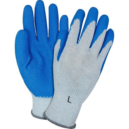 SAFETY ZONE Gloves, Latex-coated, Knit, Large, 72 Pairs/CT, Blue/Gray, PK6 SZNGRSLLGCT